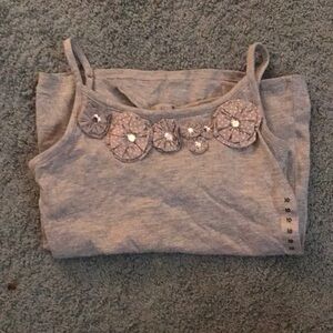 Girls flower tank w/ cami bra